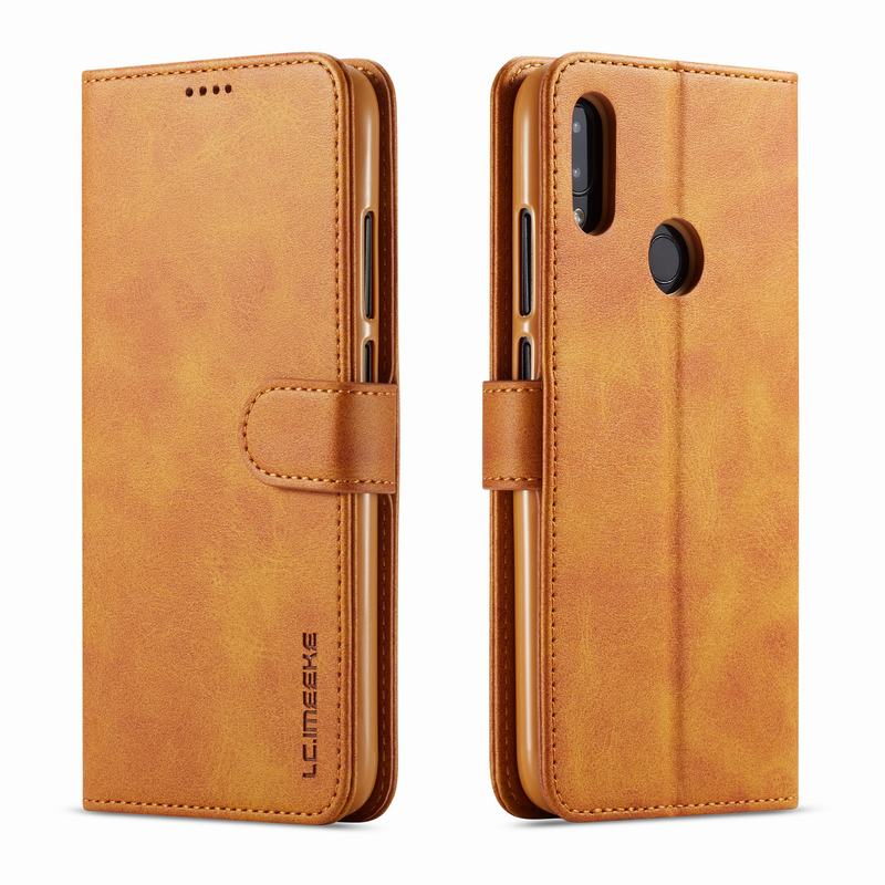 Custodie per Xiaomi Redmi 7 del telefono Caso Della Copertura di Lusso di Vibrazione Magnetica Pianura Vintage ▾ Portafoglio di attività commerciale in Pelle cellula Borsette per Xiomi redmi7: giallo