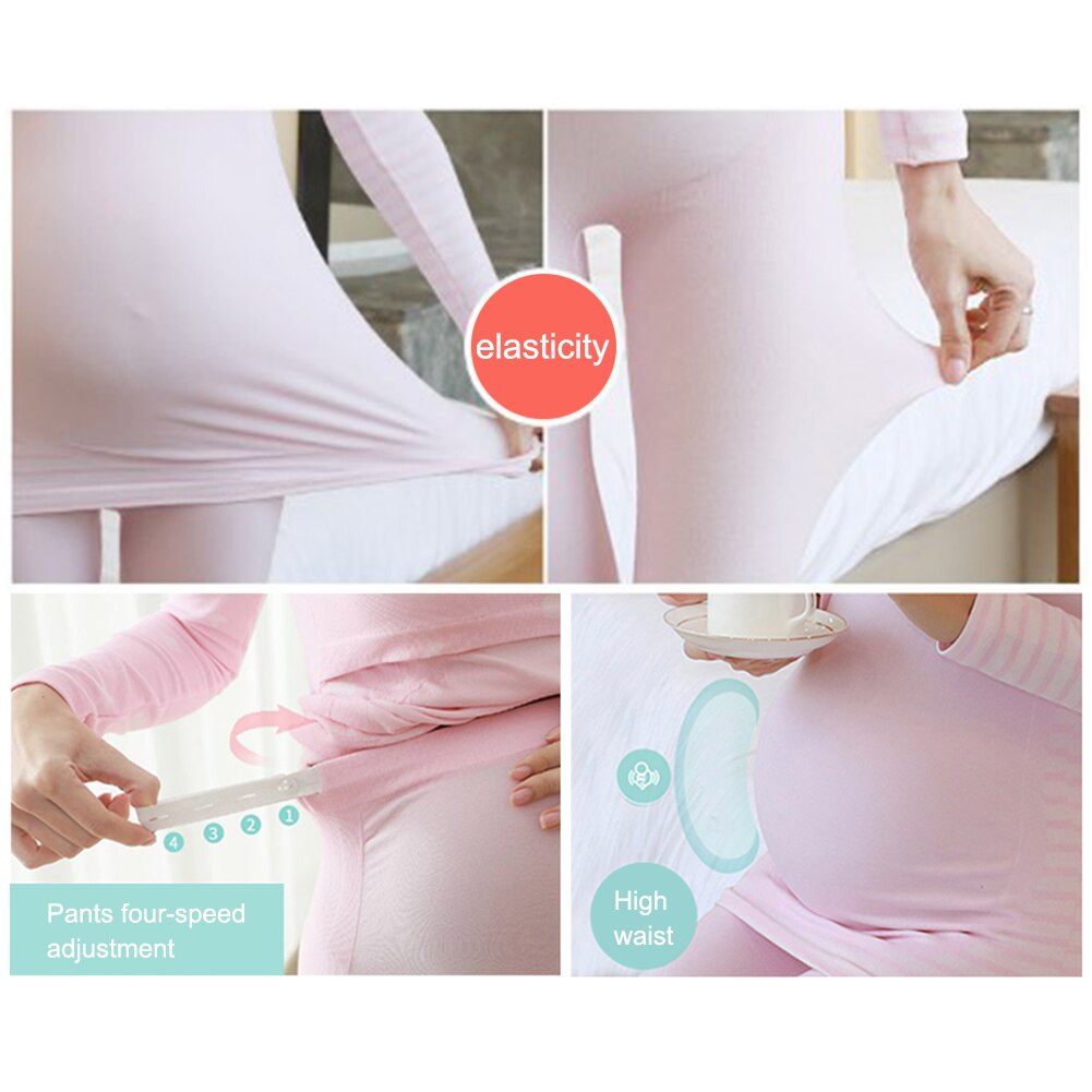 Schwangere Frau Lange Hülse Nachtwäsche Pflege Schwangerschaft Dame O Hals Schlinge Baumwolle Hosen Stillen Spitzen Anzug Homewear