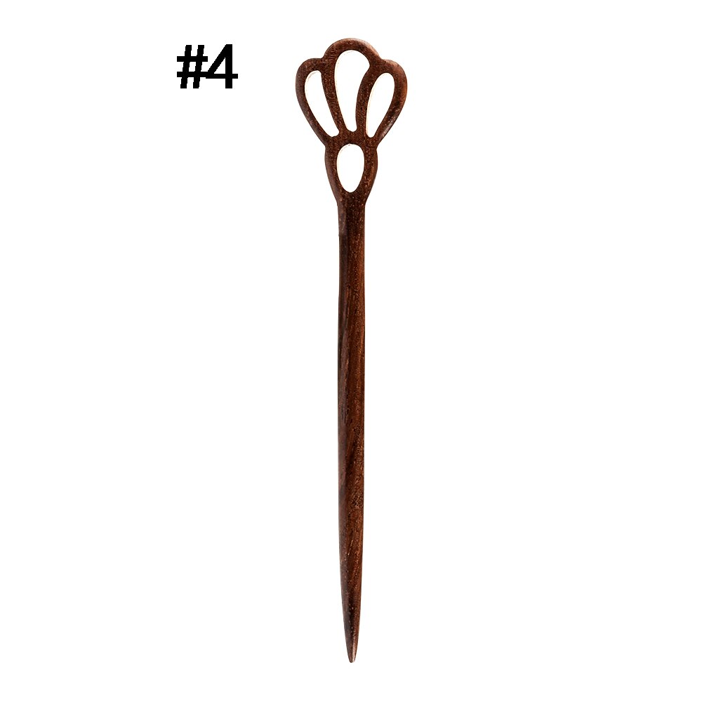 1Pcs Retro Haar Chopstick Vrouwen Onzichtbare Haar Pin Vintage Handgemaakte Gesneden Hout Haarspelden Hair Styling Tool Accessoires Chic: 04