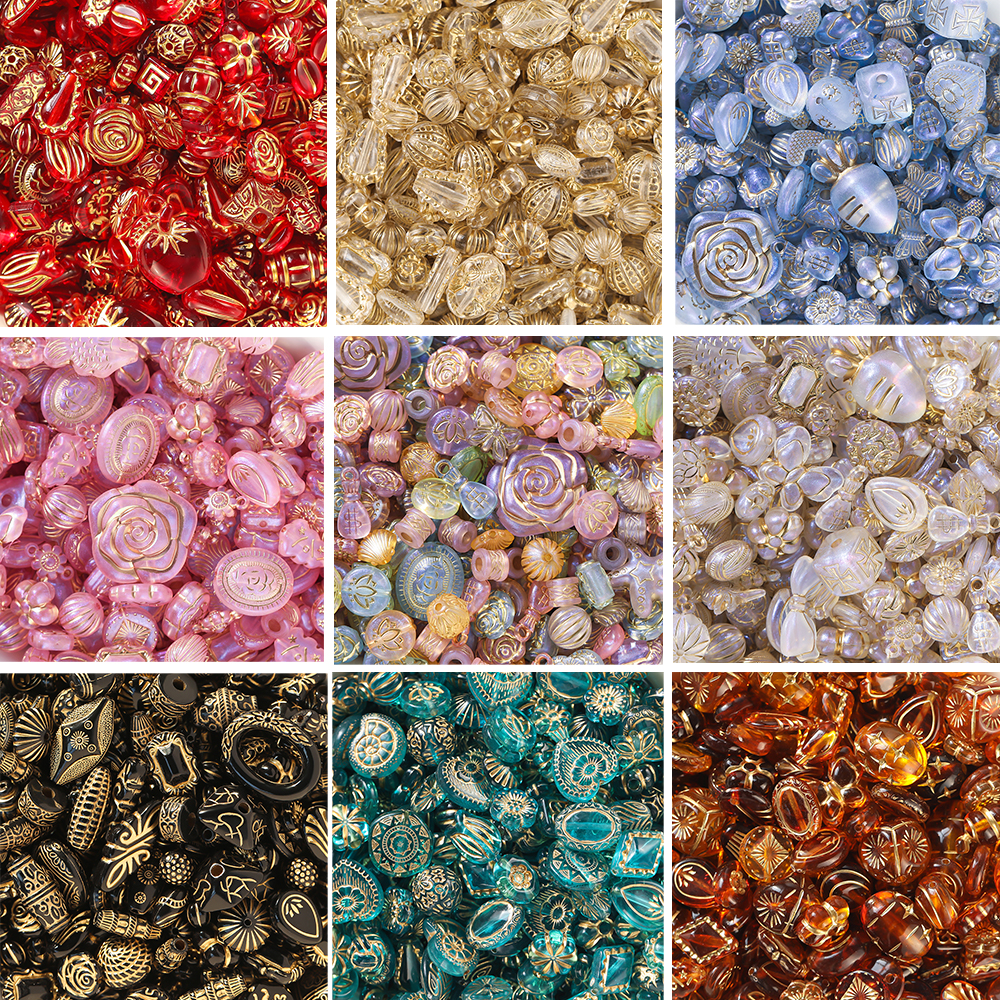 Mélange de perles classiques en acrylique, 20 g/Lot, perles d'espacement amples pour Bracelet à bricoler soi-même, matériel perlé, accessoires de fabrication de bijoux, fournitures