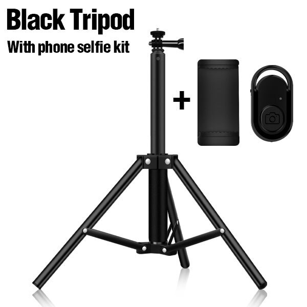 Universal Portable Aluminum Tripod Stand Mount Digital Camera Tripod For Phone Selfie Flash Photo Relfectors Softboxes Lights: black 3 in1
