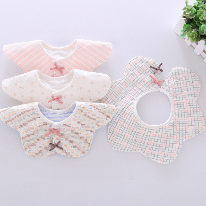 Cotton Baby Bibs Cute Flower Baby Girl Boy Bibs Bowknot Rotating Infant Baby Feeding Stuff Burp Cloth Baberos Babador Bibs