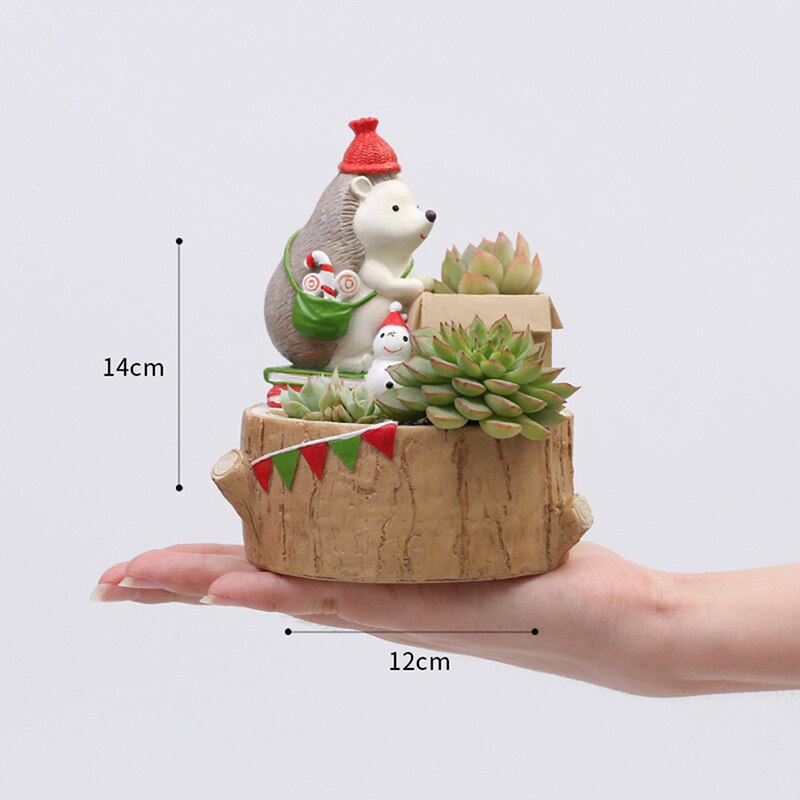 Kerst Egel Dagboek Bloempot Hars Desktop Cartoon Geglazuurd Succulent Plant Bloem Pot