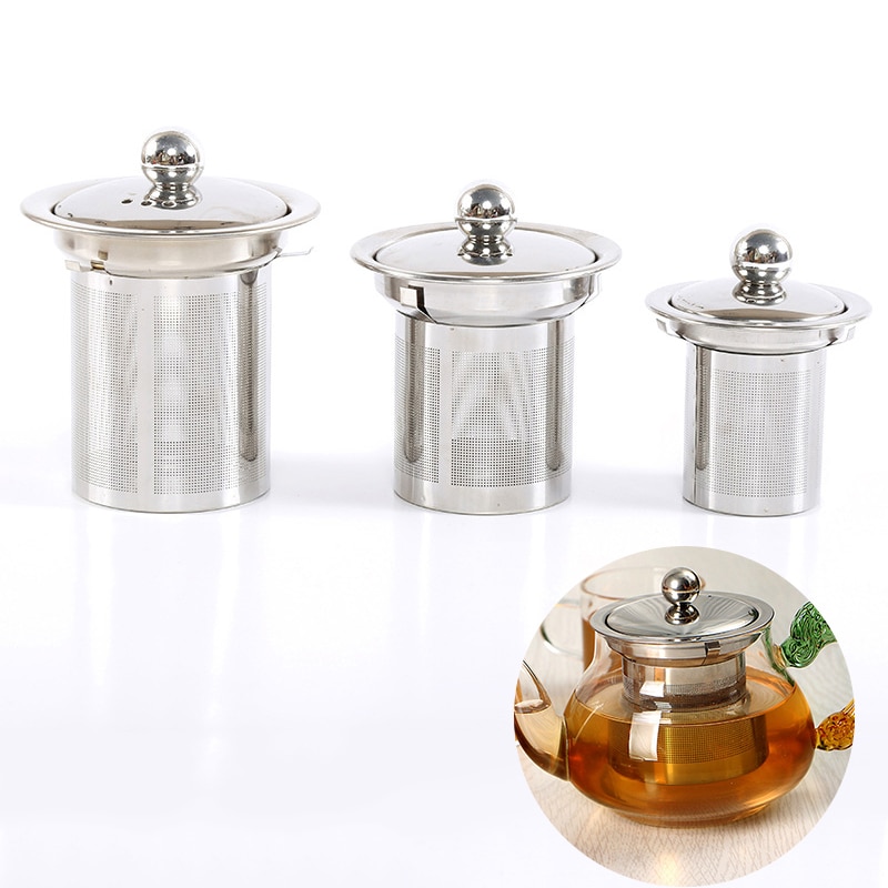 Genanvendeligt rustfrit stål mesh te infuser te si metal kop si løst tekande filter med låg sigte køkkenudstyr