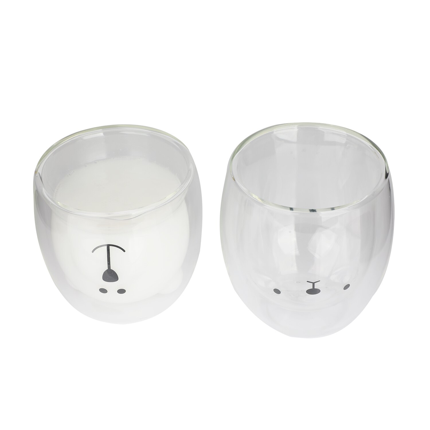 Tasse en verre Double transparente, motif ours mignon, pour café, boisson au lait, pour Couple