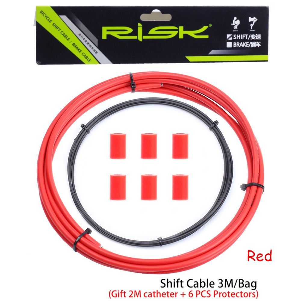 Universal 3meters / 98ft Bike Bicycle Basic Brake &amp; Shift Derailleur Cable Line Wire 4mm/5mm Mountain Road Bike Cable Cycling: Red Shift Cable
