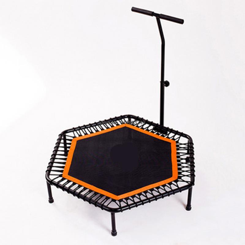 Indoor Mini Trampoline Adjustable Handle Trampoline Fitness Trampoline Cardio Trainer Load-bearing Trampoline