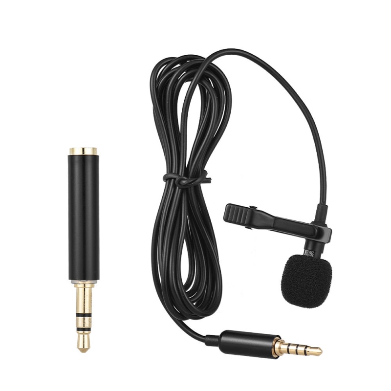 Mini Portable Clip-on Lapel Microphone for iPhone iPad Android Smartphone DSLR Camera Computer PC Laptop