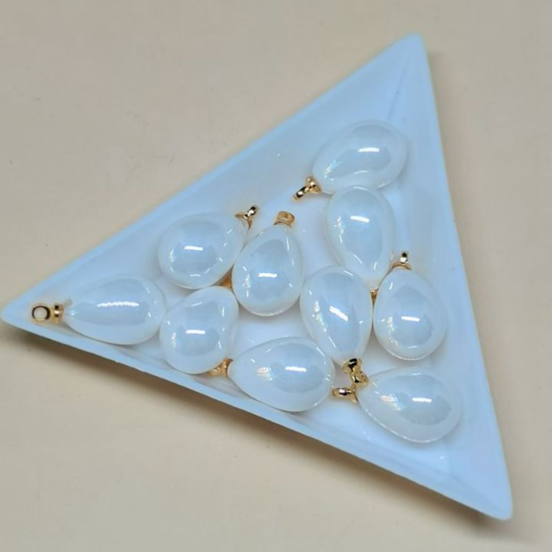 10Pcs Gold Charms Water Parel Hangers Voor Sieraden Maken Diy Oorbellen Accessoires: White