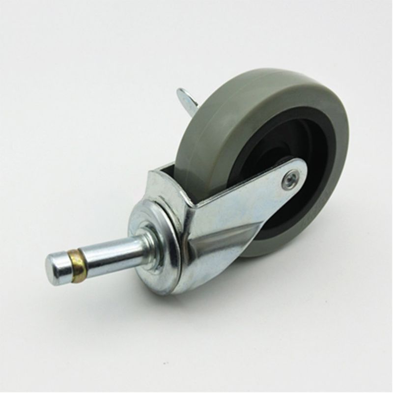 5 Pcs Office Chair Caster Wheels with Brake Replacement Chair Csters Soft Safe Rollers Furniture Hardware
