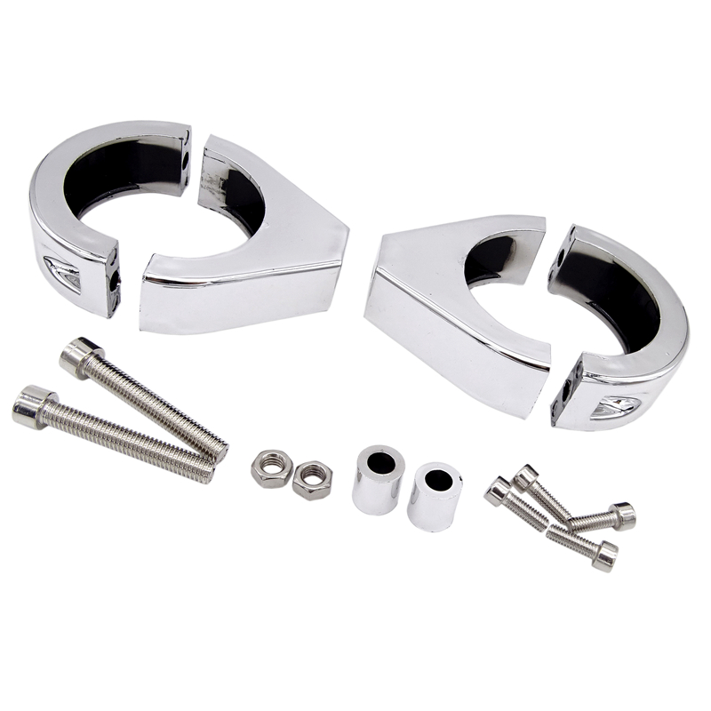 1 par 41mm motorcykel blinkersfäste fäste fäste förflyttning klämma indikatorlampa för harley: Silver 41mm