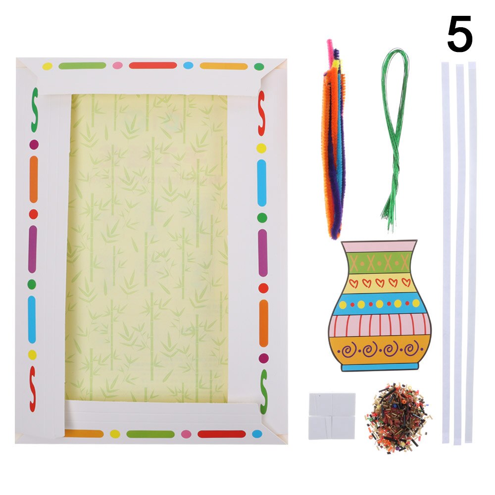 Button Bouquet Handmade DIY Production Material Package Mother's Day Greeting Cards Child Crafts Kindergarten Educational Card: 05