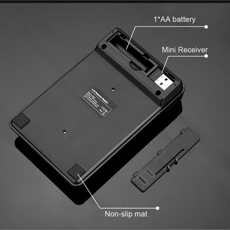 2.4GHz Mini USB Wireless Numeric Keypad 19 Keys Number Pad Numpad Receiver For Accounting Windows XP/7/ 8 Laptop PC Computer