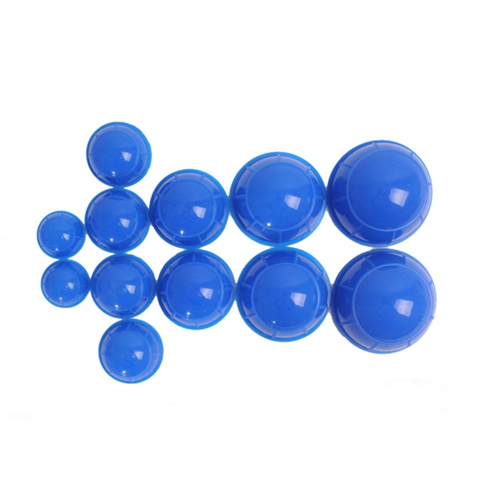 12 Stuks Siliconen Vacuüm Cupping Blikjes Zuignappen Massage Anti Cellulite Cupping Setfor Body Fysiotherapie Gezondheidszorg: BLUE