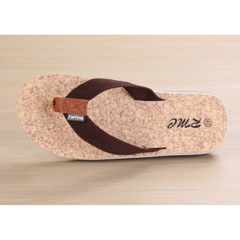Men Shoes Outdoor Beach Anti-Slip Male Flip Flop EVA Light Weight Soft Flat Sole Slipper Basic Sandals: Brown / 45