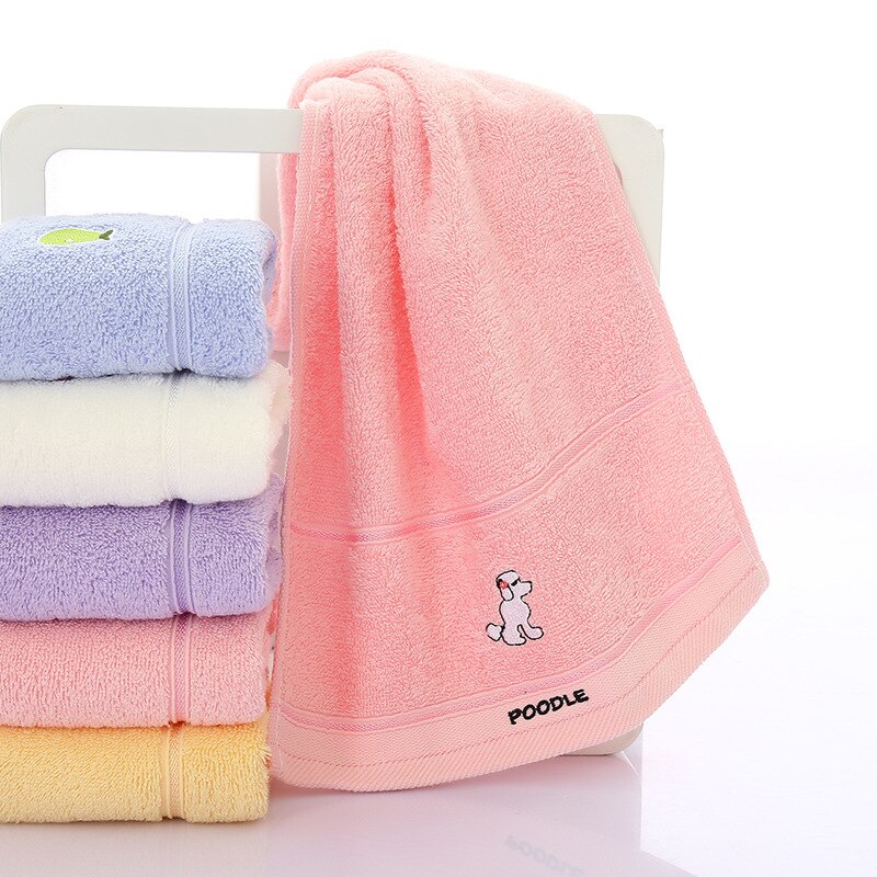 Pure Cotton Children Towel Cartoon Patterns Face Towel Children Wash Small Towel Kindergarten Children Towel Saliva Towel: Pink puppy