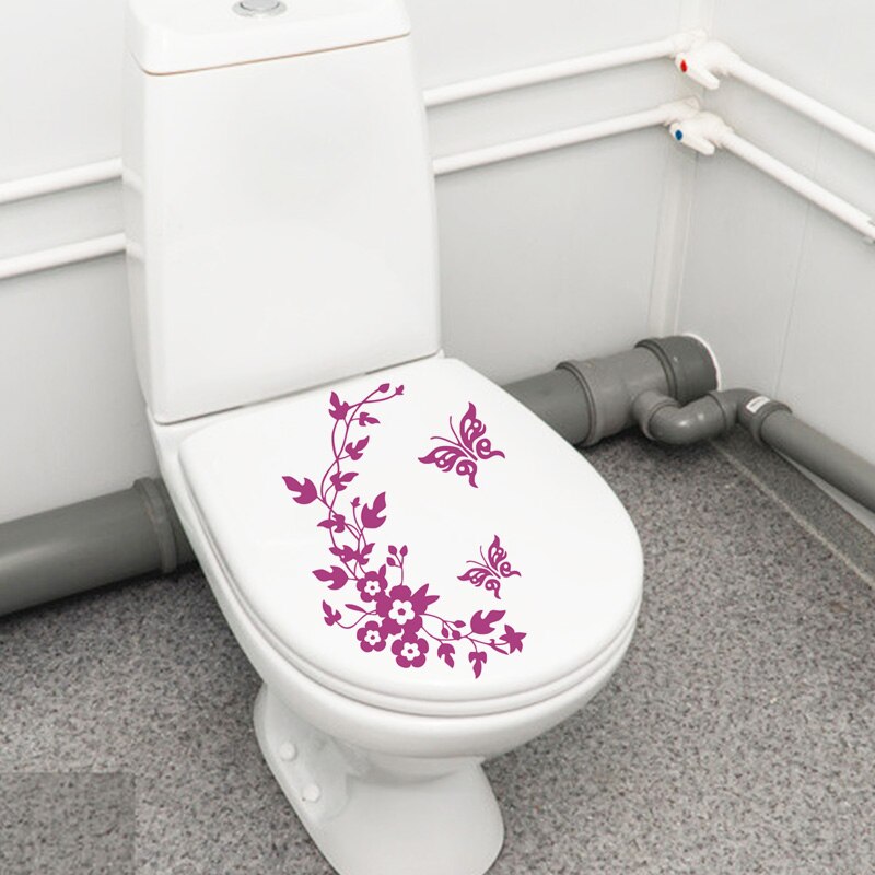 Muurstickers met bloemen, wijnranken, vlinders, badkamerdecoraties, muurschilderingen, woonkamerstickers, kaststickers, woondecoratie, behang