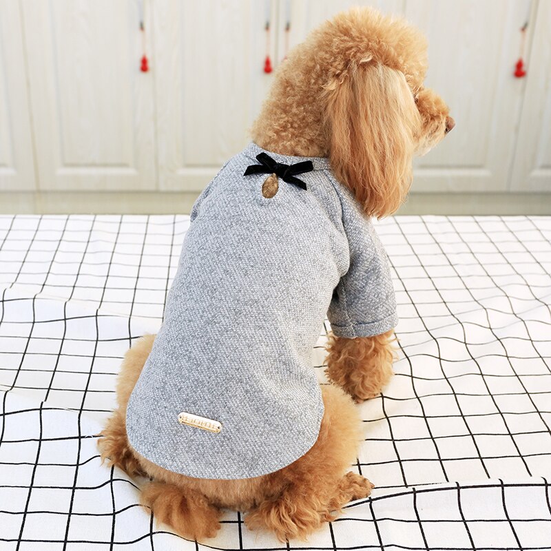 Hond Kleren Teddy Hond En Najaar Twee Voeten Kostuum Bichon Pommeren Kleine Hond Puppies Gouden Standaard Ronde Hals Shirt