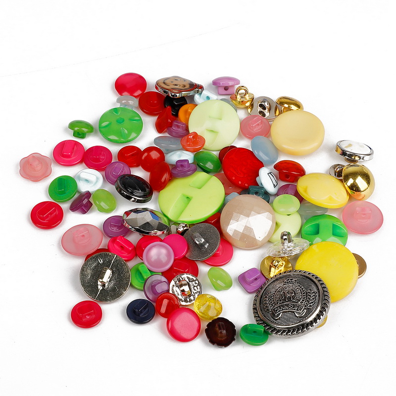 Mixed Color & Size Small Plastic Buttons Round Cartoon Button DIY Craft Scrapbooking Sewing Garment Accessories: Mix Color 01