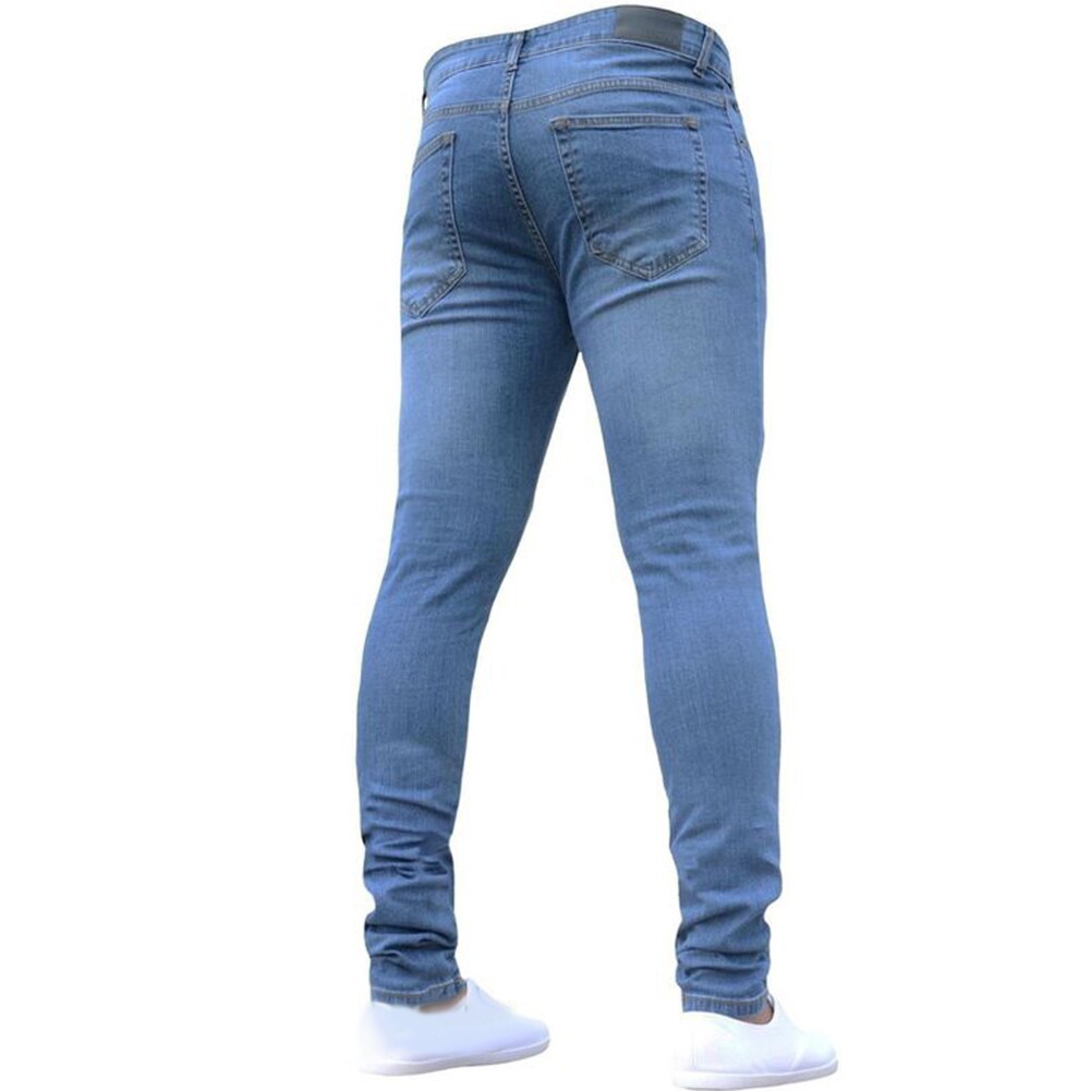 Skinny jeans herr super skinny jeans herr non ripped stretch jeansbyxor elastisk midja stor storlek europeiska långbyxor