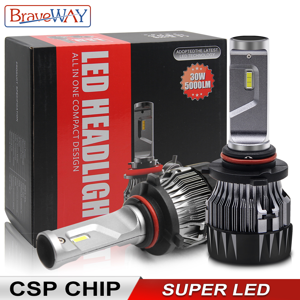 BraveWay Super LED Headlight H4 H7 H11 LED Lamps for Car 12V 9005 HB3 9006 HB4 9012 HIR2 H4 Led Bulbs for Auto Ice Bulb CSP Chip