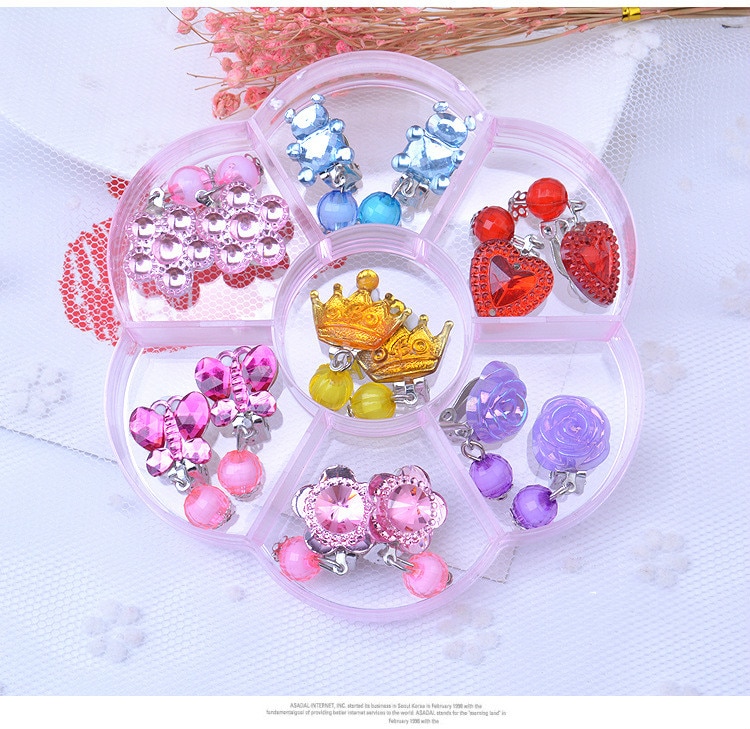 Cartoon Earrings Plastic Ear Clips Girls Toy Colorful Girls Kids Children Pretend Play Beauty Toys Birthday Party