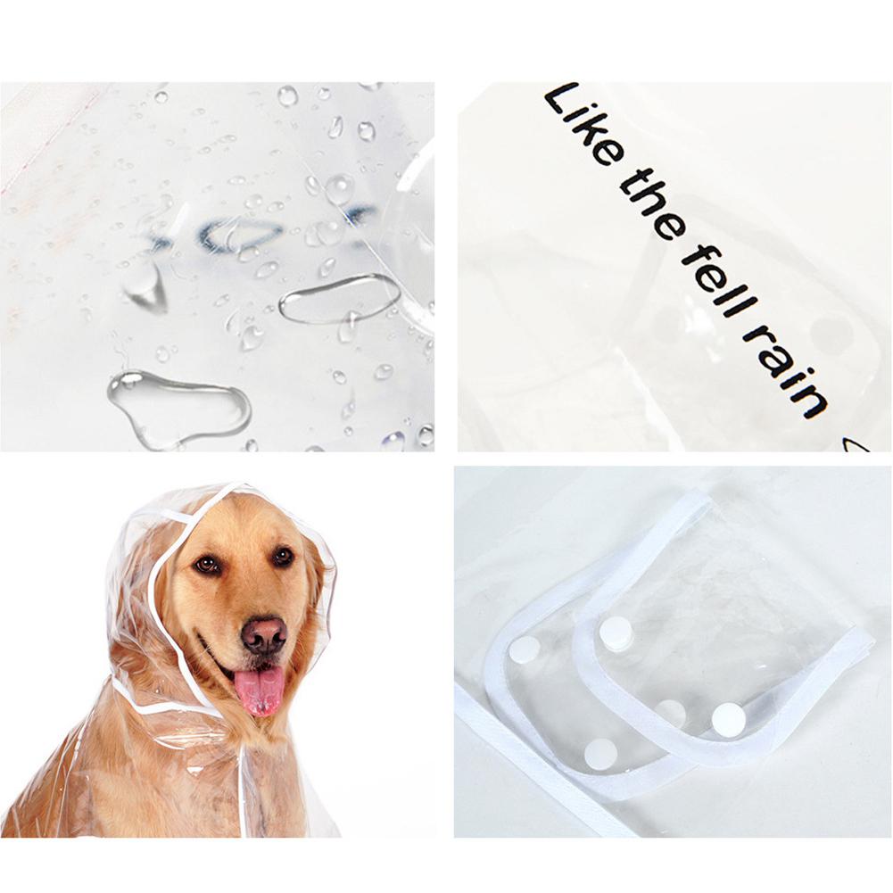 HobbyLane Trasparente Cani Impermeabile Cappotto di Pioggia per Il Grande canna di Medie casuale Giacca Cucciolo Accessori per Il canna