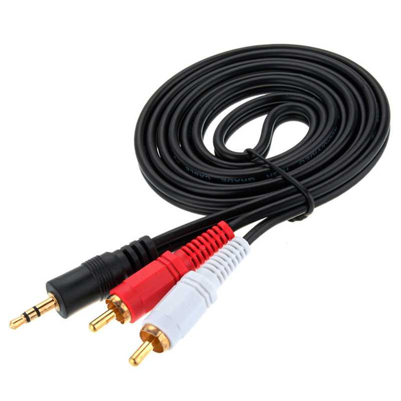 Cable Rouge Blanc 2 RCA Stereo 3.5mm Mini Jack Audio Aux pour Portable PC Sound