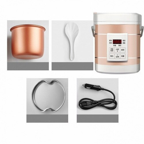 Olla arrocera para coche, 12V24V, camión, cocina pequeña de arroz inteligente, mini arrocera para 1-2 personas: Car smart 12V 24V
