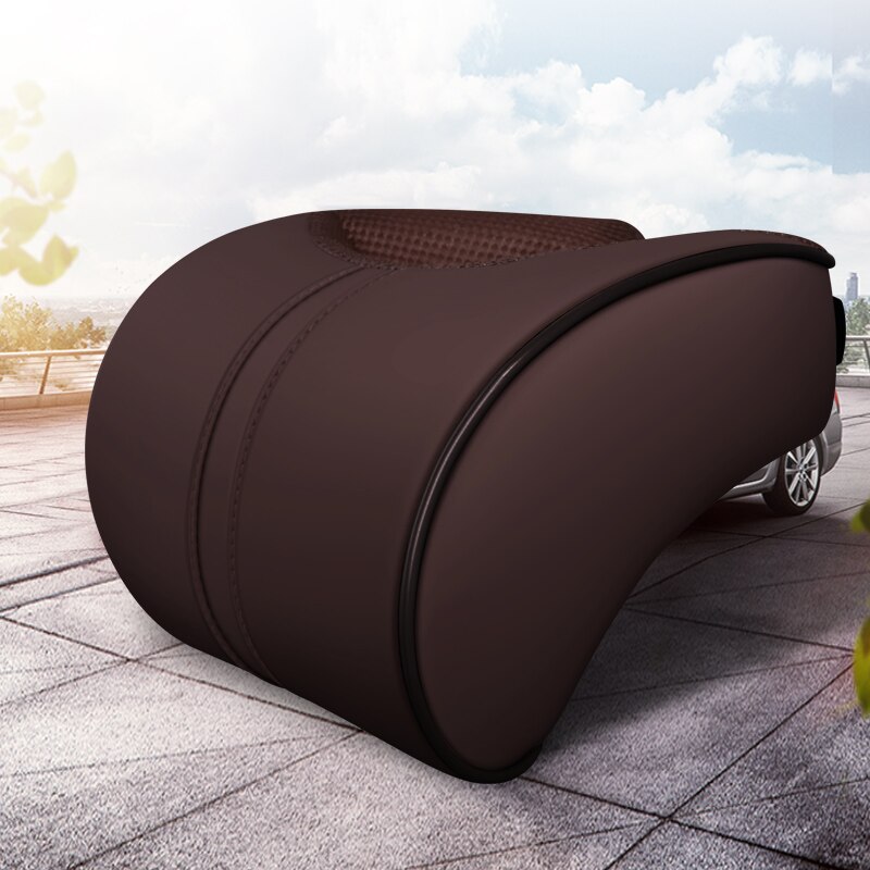 Car Headrest Leather Seat Head Pillow Seat Care Neck Support Modification For Tesla Model 3 Model S ModelX Universal Accessories: A