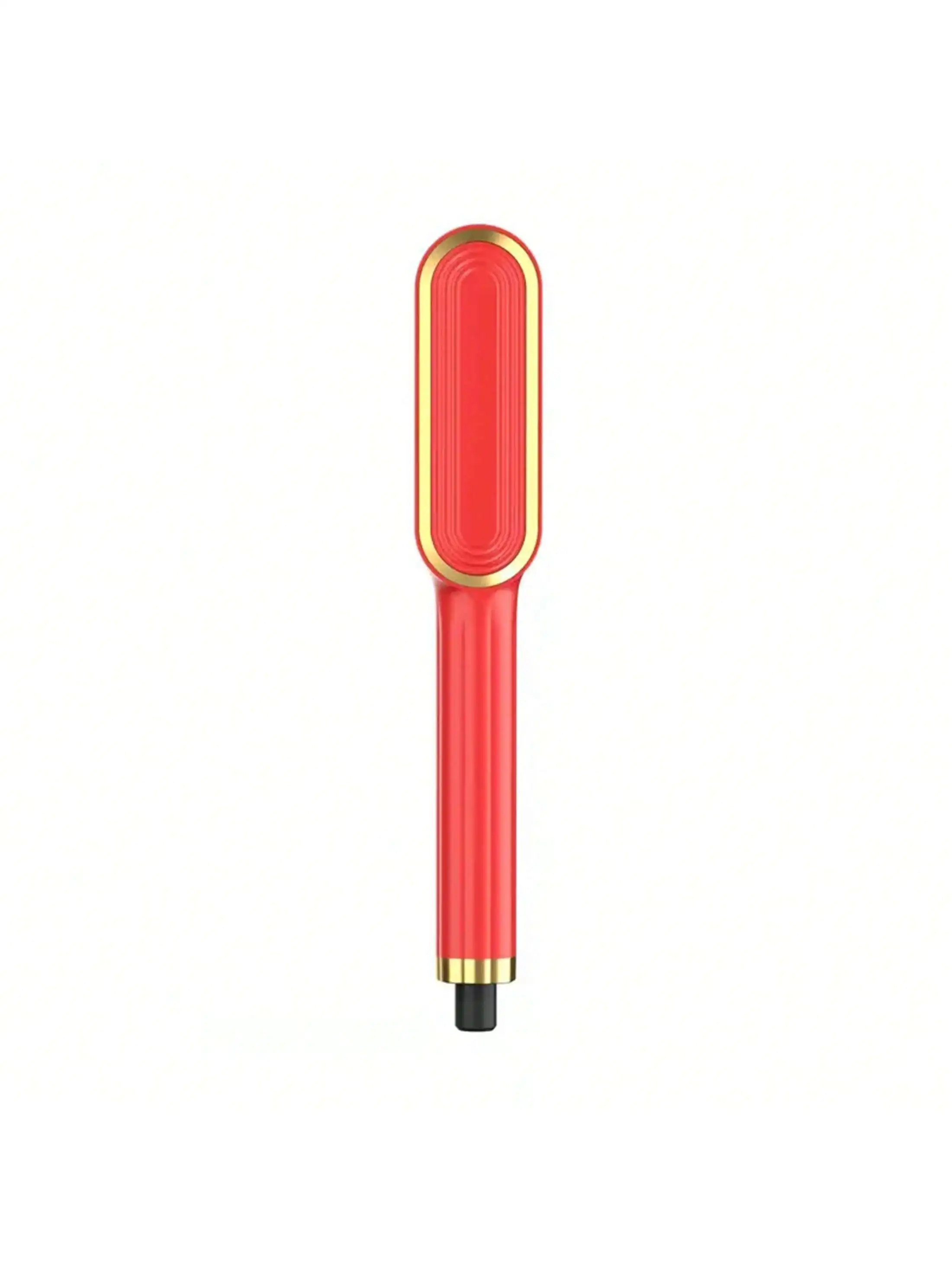 1 piece of straight hair comb, 2-in-1 electric straight hair curling styling tool, multifunctional straight hair straightener: Red