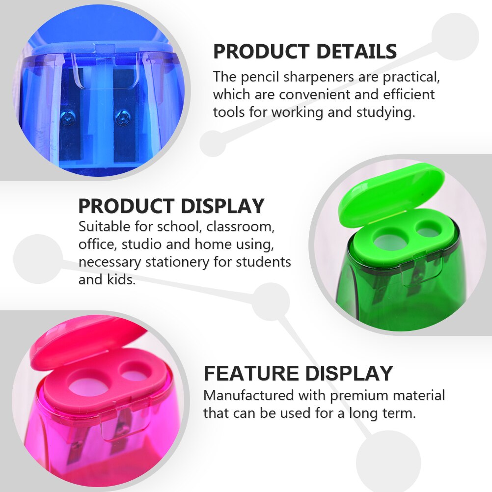 16pcs Manual Pencil Sharpener Plastic Pencil Sharpeners Pencils Sharpening Tool