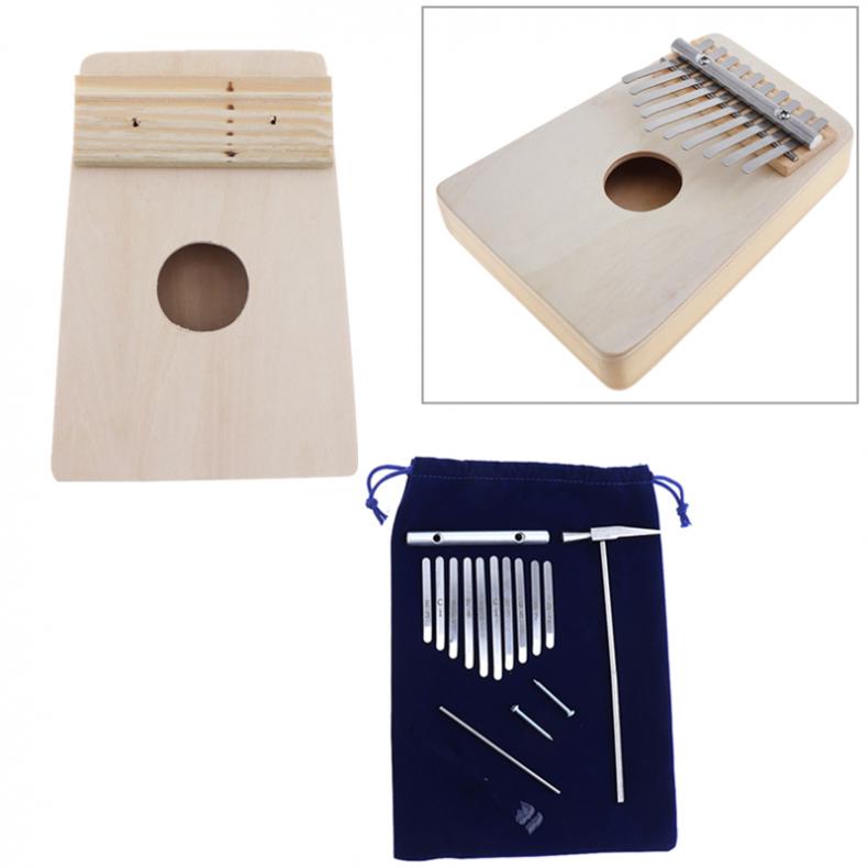 10 Key Kalimba DIY Kit Beech Wood Thumb Piano Mbira for Handwork Painting Parents-child Campaign Keyboard Instruments