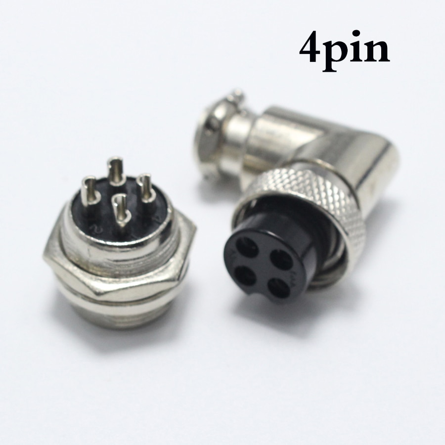 1 sæt  gx16 90 graders ret vinkel xlr 16mm albue 2 3 4 5 6 7 8 9 -benet hunstik han-chassismontering socket luftfartsstik