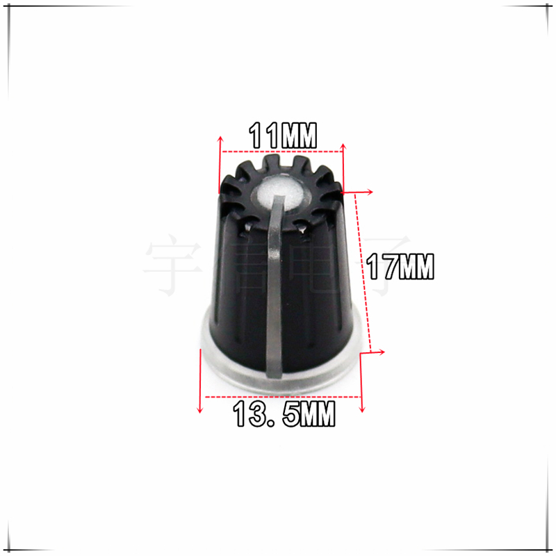 5 Stuks 13.5 × 17Mm Doorzichtige Plastic Knopdop Bloem As 6Mm Potentiometer Lichtgeleider Schakelaar Cap Eindversterker Audio Knop Dop