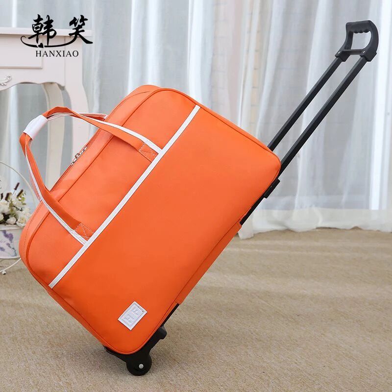 Rolling Bagage Tas Op Wielen Trolley Bagage tas gaan Winkelen Reizen Koffers voor Meisjes Vrouwen Handtas Bagage Boarding doos: orange / 20"