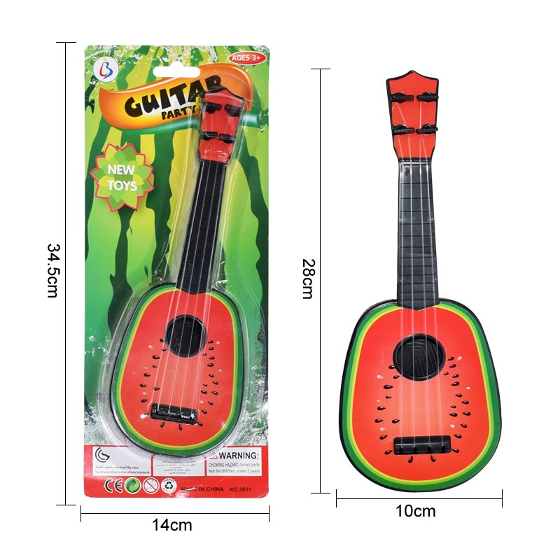 1pcs Ukulele Musical Instrument Kids Guitar Montessori Toys for Children School Play Game Education Christmas: 28cm Watermelon