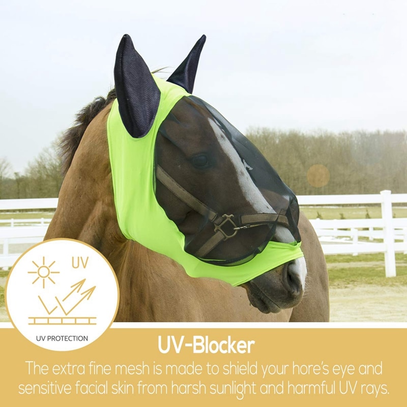 Comfort Soft Mesh Lycra Paard Fly Masker Met Oren-Onze Zachte 4 Way Stretch Is Op Gevoelige oren & Ogen