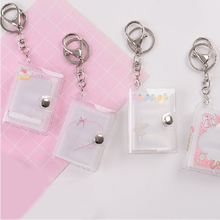 1/2 Inch Photo Album Mini Photo Album with key chain photo Storage Book Mini Retro Photo Album PVC Transparent Shiny Photo Album