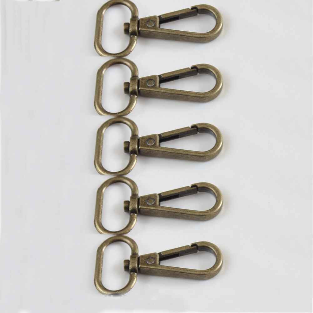 1-5 pçs 4 tamanhos de metal giratória gatilho lagosta fecho snap gancho fivela chave colhedor para diy artesanato mochila saco peças acessórios: bronze L