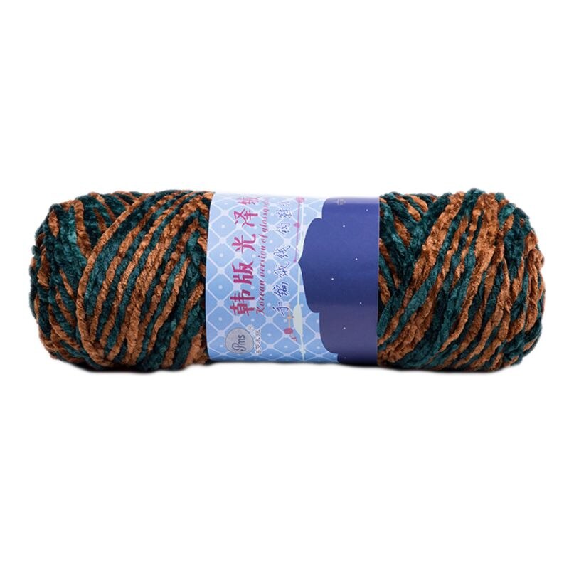 200g kamgarn faux akryl regnbågsfärg glänsande stickat garn tjock virktråd a: I