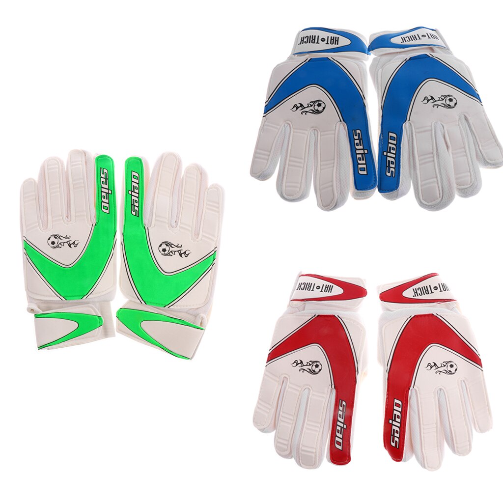 Kids Youth Soccer Goalie Goalkeeper Gloves Pro Football Finger Saver Size 7#
