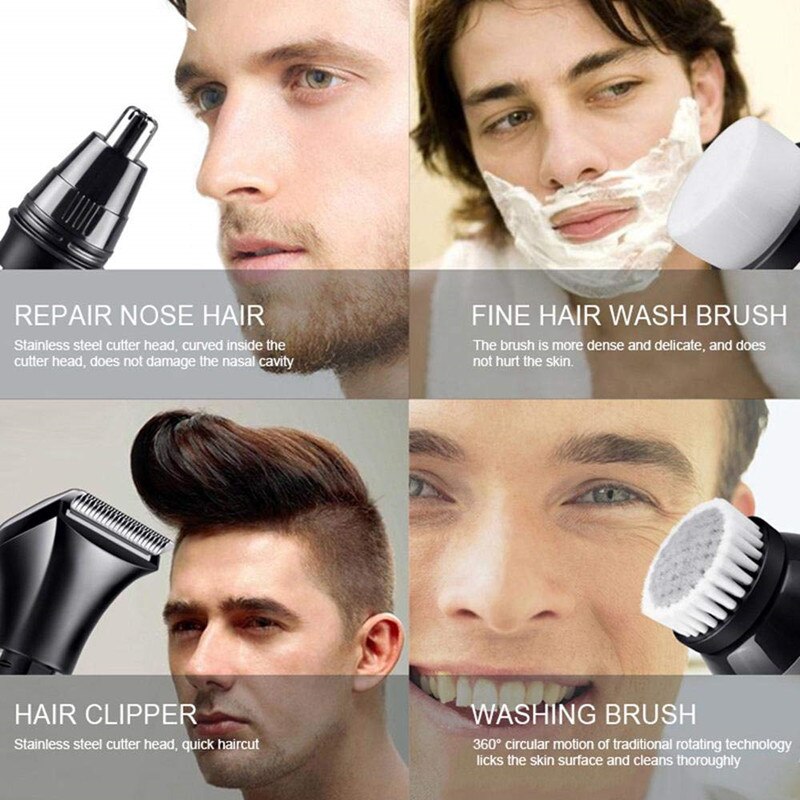 Scheerapparaten Voor Kale Mannen 5 In 1 Droog Nat Waterdichte Hoofd Scheerapparaat Elektrisch Scheerapparaat Mannen Scheerapparaat Grooming Kit Usb Oplaadbare baard Trimmer