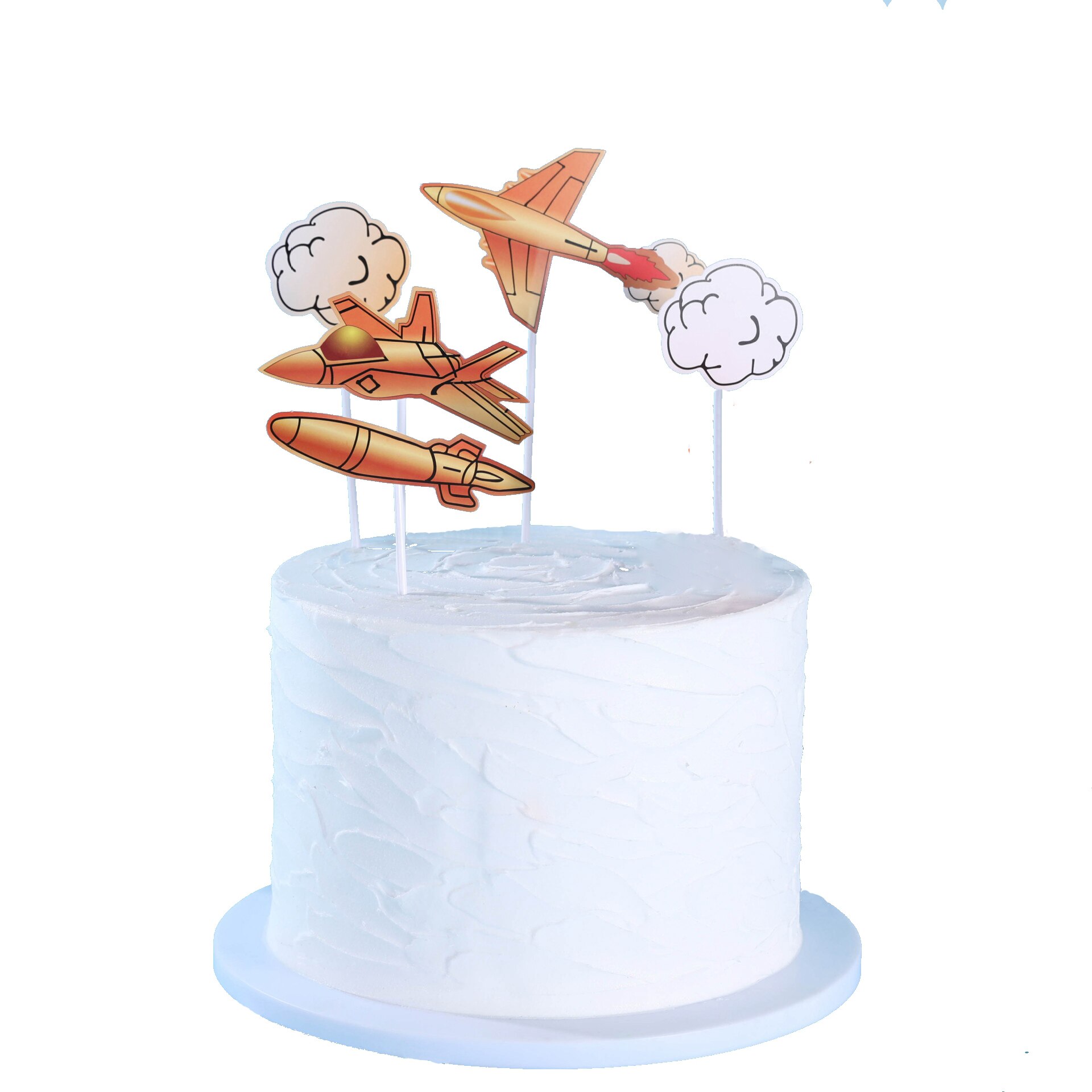 blu nuvola mongolfiera aeroplano lettera di buon compleanno tema per bambini torta di compleanno decorazione bandiera impostato: giallo airplane