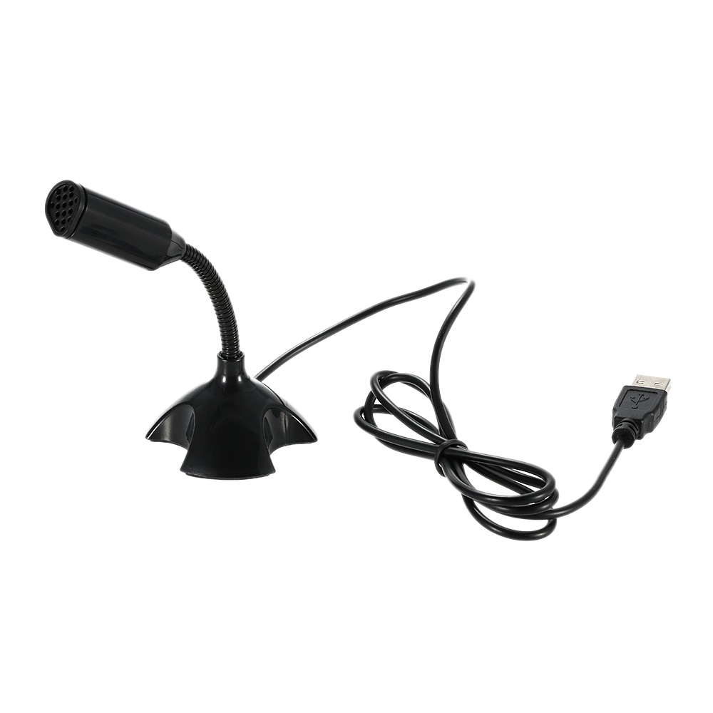 Adjustable USB Laptop Microphone Mini Studio Speech Voice Chatting Microphone Stand Mic with Holder for Desktop PC