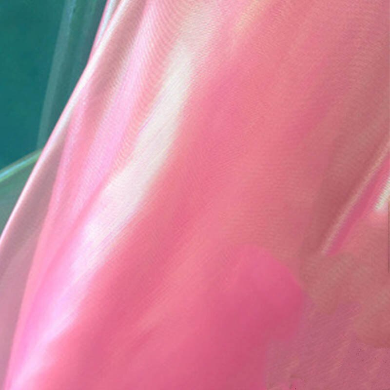 Tissu Tulle Organza irisé 100x150CM | Arrière-plan bricolage pour thème sirène licorne, nappe de mariage, décor de fête: Pink