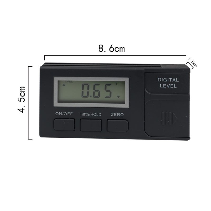 XUNTOP Digital Level Box Elektronische kantelmeter, 4 x 90 graden, touch met hoge nauwkeurigheid ± 0,2°, digitale gradenboog met lcd-display, hold- en nulfunctie voor timmerwerk, bouw en mechanica