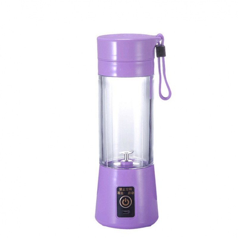 Portable USB Juicer Mini Blender Electric Juicer Machine Fruit Blender Mini Food Processor Personal Lemon Squeezer Juice Maker: purple / 4 blades