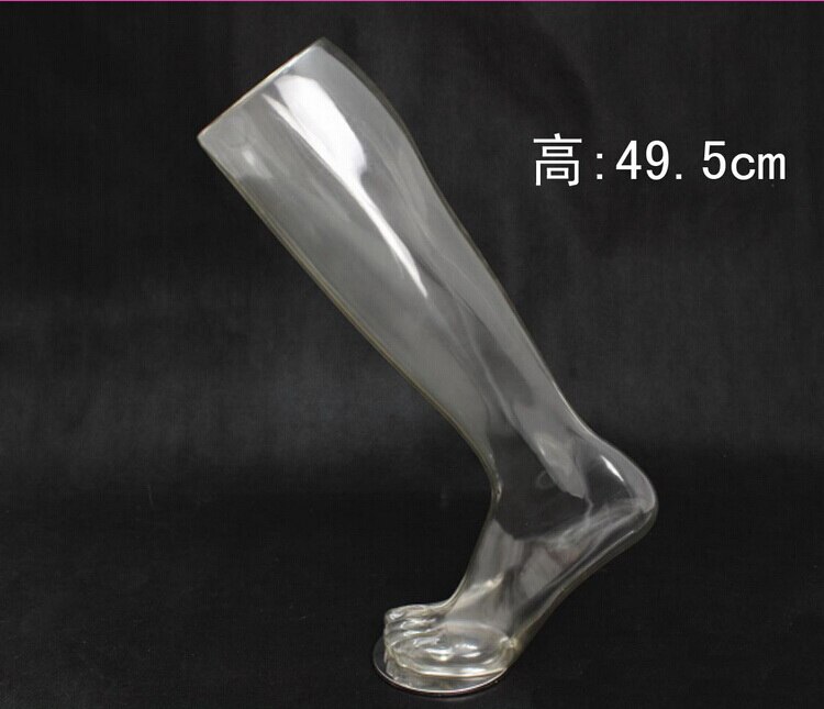 transparent bein männlichen fuß beine schaufensterpuppe, kunststoff Mannequin fuß stehen für schuhe socken, bein requisiten bewegung 1pc M00001