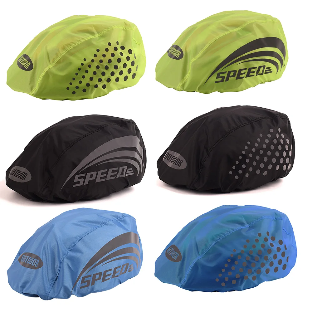 Cubierta impermeable para casco de bicicleta con tira reflectante, gorra para ciclismo de montaña y carretera, cubierta para lluvia, cubierta protectora de tela Oxford